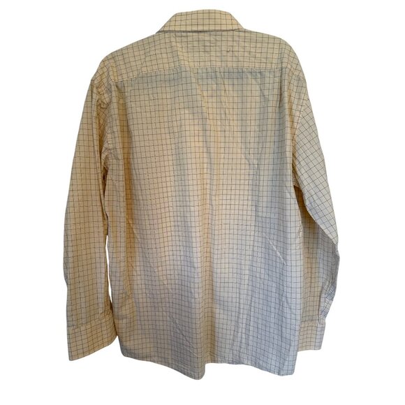 Tommy Hilfiger Dress Shirt XXL 18 34/35 Slim Fit  Yellow/Blue Plaid Long Sleeve - Picture 2 of 6
